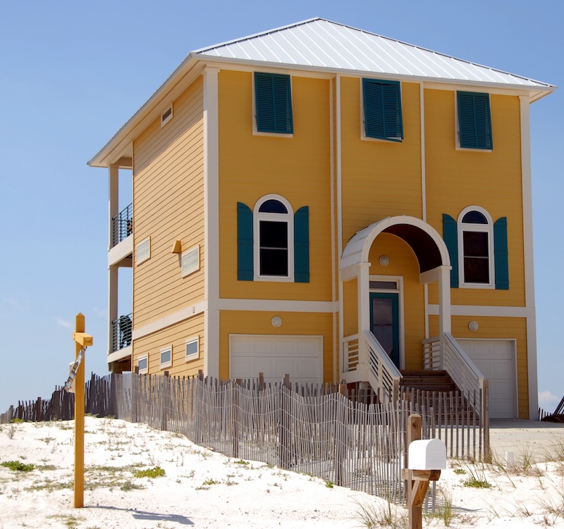 New Yellow Home on the sand in the Florida keys